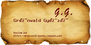 Grünvald Győző névjegykártya